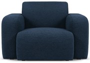 Ciemnoniebieski fotel z materiału bouclé Molino – Micadoni Home