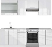 Aneks kuchenny biały wysoki połysk/biały 240x60x81.6 fame-line