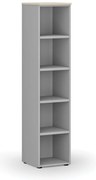 Regał biurowy PRIMO GRAY, 400 x 420 x 1781 mm, szary/brzoza