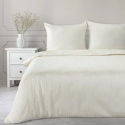 Pościel 160x200 satyna bawełniana kremowa w prążki komplet