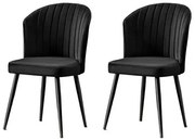 Zestaw krzeseł do jadalni Rubi Black and Black, 2 szt.