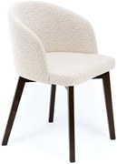 Kremowe pluszowe krzesło kubełkowe R9-R04