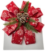 Wstążka na choinkę 30 x 81 cm, czerwony