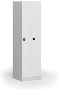 Szafka ubraniowa S1 wąska, 2-drzwiowa, 1850 x 500 x 500 mm, demontaż, zamek RFID, drzwi laminowane, biała