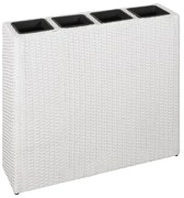 Biała duża donica ogrodowa z technorattanu G8-Z06