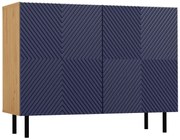 Granatowa nowoczesna komoda z ryflowanymi frontami S3-E58