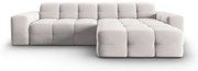 Jasnoszary aksamitny narożnik (prawostronny) Kendal – Micadoni Home