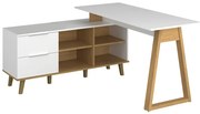 Białe skandynawskie biurko z regałem G3-Z71