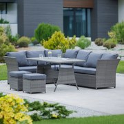 Zestaw mebli ogrodowych z narożnikiem Gabrielle popiel PATIO