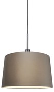 Nowoczesna lampa wisząca czarna z kloszem 45 cm taupe - Combi 1