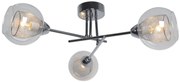 Lampa sufitowa, szklane klosze, styl vintage - Fons 3 - chrom