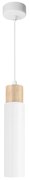 Biało-naturalna lampa wisząca z metalowym kloszem Claro – Candellux Lighting
