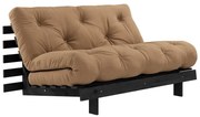 Brązowa rozkładana sofa 140 cm Roots Black Night – Karup Design