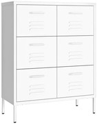 Biała stalowa szafka gospodarcza z 6 szufladami R8-Z02