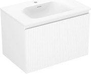 Mexen Rivel szafka łazienkowa 70 cm z umywalką Vela, 1 szuflada, ryflowana , biała mat - 91A20-07047-1-BF01-W23M01