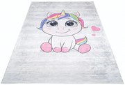 Prostokątny dywan dziecięcy z tęczowym jednorożcem Z0-M33