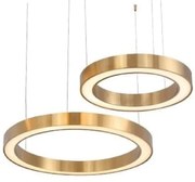 Lampa wisząca, dwa pierścienie LED - Elgado Ring - mosiądz, średnica 40, 60cm