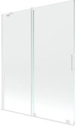 Mexen Velar parawan nawannowy 2-skrzydłowy rozsuwany 140 x 150 cm, transparent, biały - 896-140-000-01-20