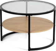 Czarno-naturalny okrągły stolik w dekorze dębu ø 68 cm Zanu – Bonami Essentials