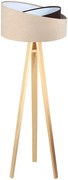 Beżowo-sosnowa skandynawska lampa stojąca trójnóg - S026 S8-E33