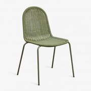 Stapelbare Esszimmerstuhl Aus Synthetischem Rattan Reiven Intensywny Verde Olive - Sklum