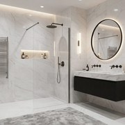 Kabina prysznicowa Walk-In Rea Flexi Transparent / Tytan 90