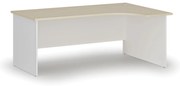 Narożne biurko PRIMO WHITE, 180x120 cm, prawe, biały/brzoza