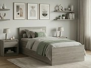 Łóżko SOFIA 90 x 200 cm, dąb truflowy Stelaż: Ze stelażem listwowym rolowanym elastycznym, Materac: Bez materaca