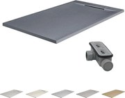 Brodzik z żywicy antypoślizgowy z ukrytym syfonem | Kolor Grafitowy | 200x80cm