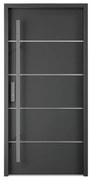 Stalowe pełne drzwi wejściowe  ze stali nierdzewnejH207 x L100 cm antracytowe - otwierane na prawo - LUSADA