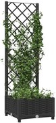 Czarna donica ogrodowa z pergolą D5-G64