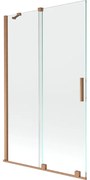 Mexen Velar parawan nawannowy 2-skrzydłowy rozsuwany 110 x 150 cm, transparent, miedź szczotkowana - 896-110-000-01-65