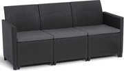MARIE Sofa ogrodowa dla 3 osób, grafitowa