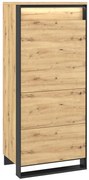 Wysoka komoda w stylu industrialnym dąb artisan - qa H3-G18