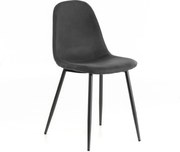 Zestaw 4 nowoczesnych krzeseł "Ginestra" w kolorze szarym, tapicerowanych skórą ekologiczną, 50x44 cm, 84 wys.