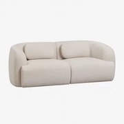 Sofa Modułowy 2-częściowy Z Tkaniny Chenille Coquette Kremowo-beżowy Szenil - Sklum