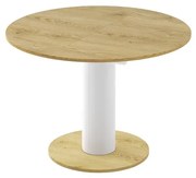 Stół rozkładany SOLO LUX 100(144)x100 dąb artisan/biały HUBERTUS