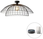Inteligentna lampa sufitowa czarna 60 cm z WiFi G95 - PuaDesignerski Oswietlenie wewnetrzne
