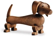 Figurka z litego drewna orzechowego Kay Bojesen Denmark Dog