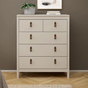 Nowoczesna komoda pokojowa z szufladami Madrid 3+2, kaszmir mat