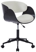 Krzesło biurowe - Bukla i metal - Biały i czarny - Regulowana wysokość - JELSA