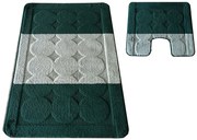 Komplet zielonych nowoczesnych dywaników do łazienki A1-R08