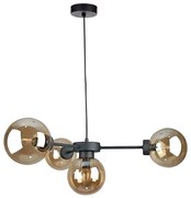 Żyrandol na lince KALIOPE II 4xE14/50W/230V czarny/dymny beżowy