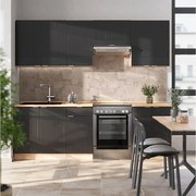 Aneks kuchenny czarny dąb w paski/złoty dąb 240x60x81.6 fame-line