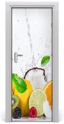Naklejka na drzwi do domu samoprzylepna Owoce