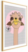 Plakat Wesoła lama 60x90 cm z ramą złotą z marginesem ARTGEIST B