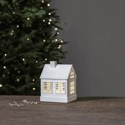 Biały dekoracyjny domek Vinter z podświetleniem