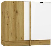 Szafka kuchenna narożna GIANNA DNP90 P/L biała alaska/dąb artisan STOLKAR