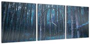 Obraz - Magiczny las (z zegarem) (90x30 cm)