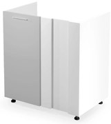 Szafka kuchenna narożna pod zlew 80 VENTO DKN-100/82 jasnoszary połysk HALMAR